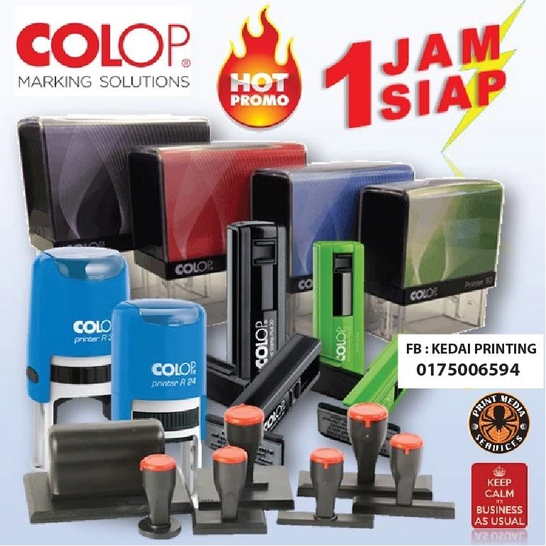 COP GETAH DENGAN DAKWAT COLOP P50 SELF INK STAMP FOR NAME & HP, ACC NO ETC 29MM X 68MM 7 LINES - Image 4
