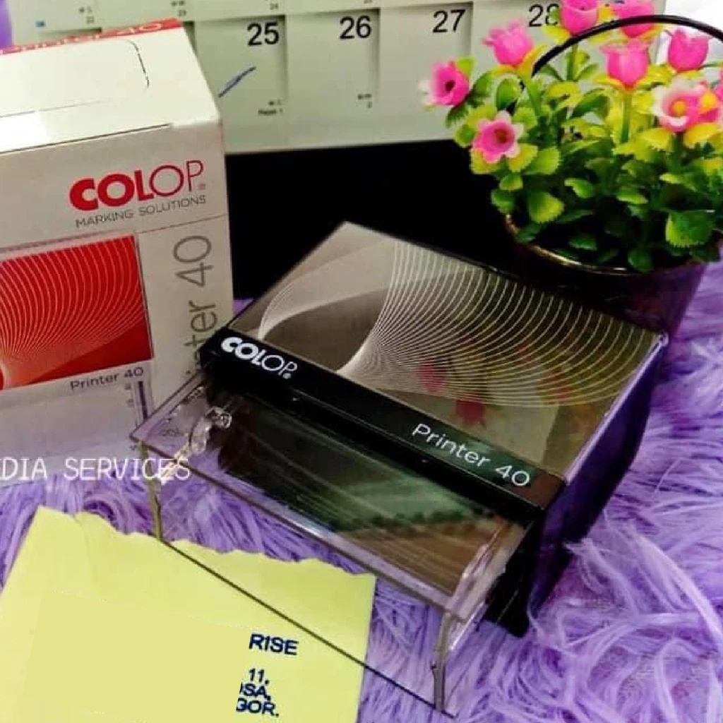 COP GETAH DENGAN DAKWAT COLOP P50 SELF INK STAMP FOR NAME & HP, ACC NO ETC 29MM X 68MM 7 LINES - Image 9