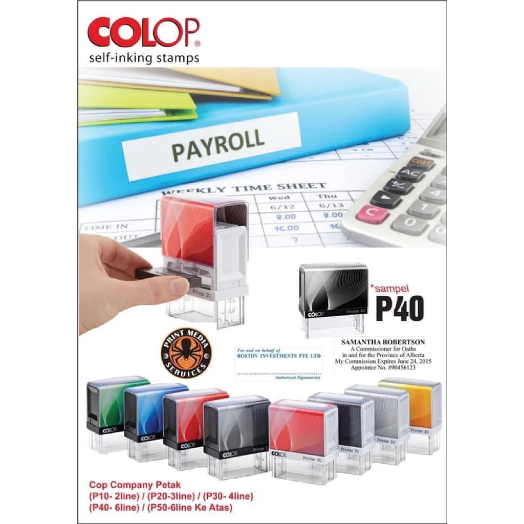 COLOP P40 SELF INK CUSTOM RUBBER STAMP COP ALAMAT SYARIKAT - Image 2